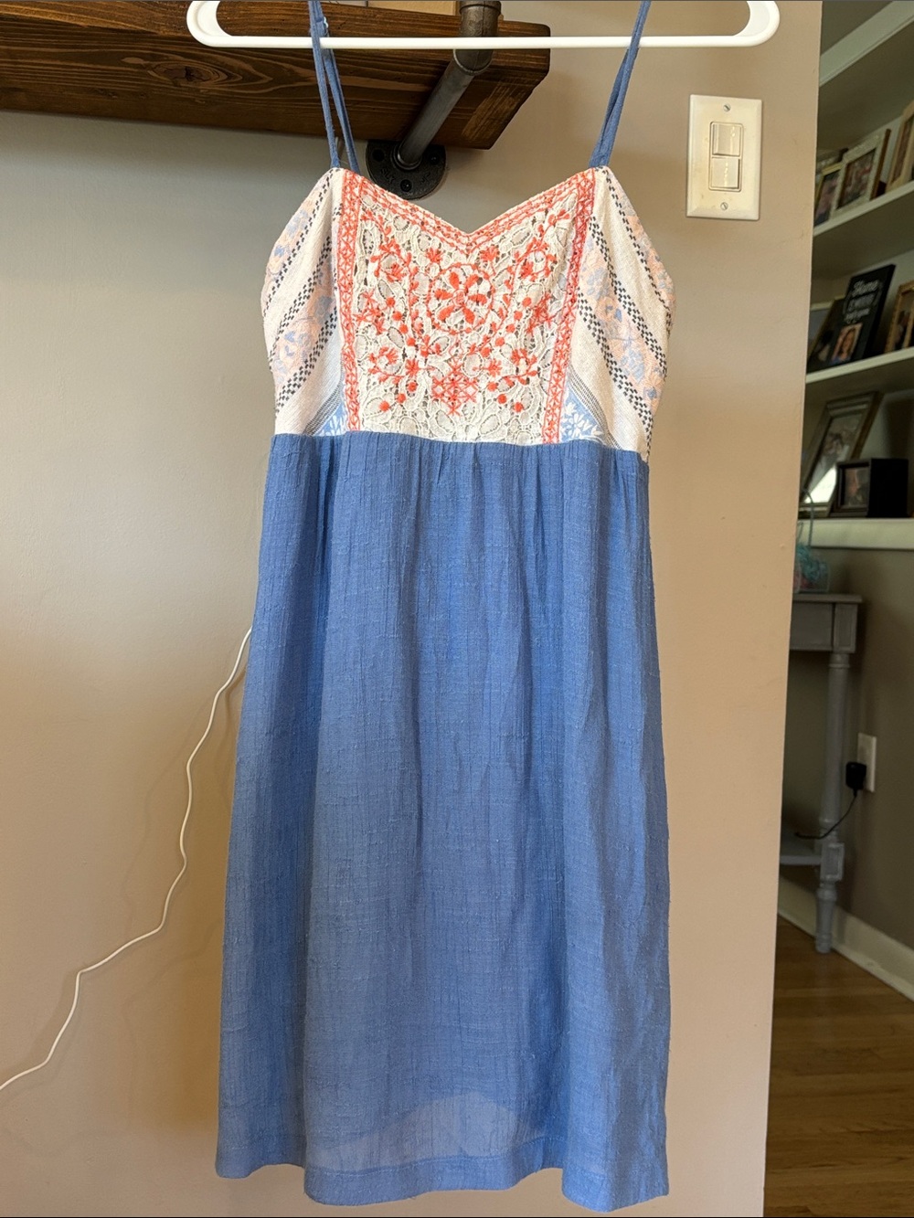Flying Tomato Embroidered Boho Slip Dress | Size Medium